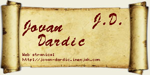 Jovan Dardić vizit kartica